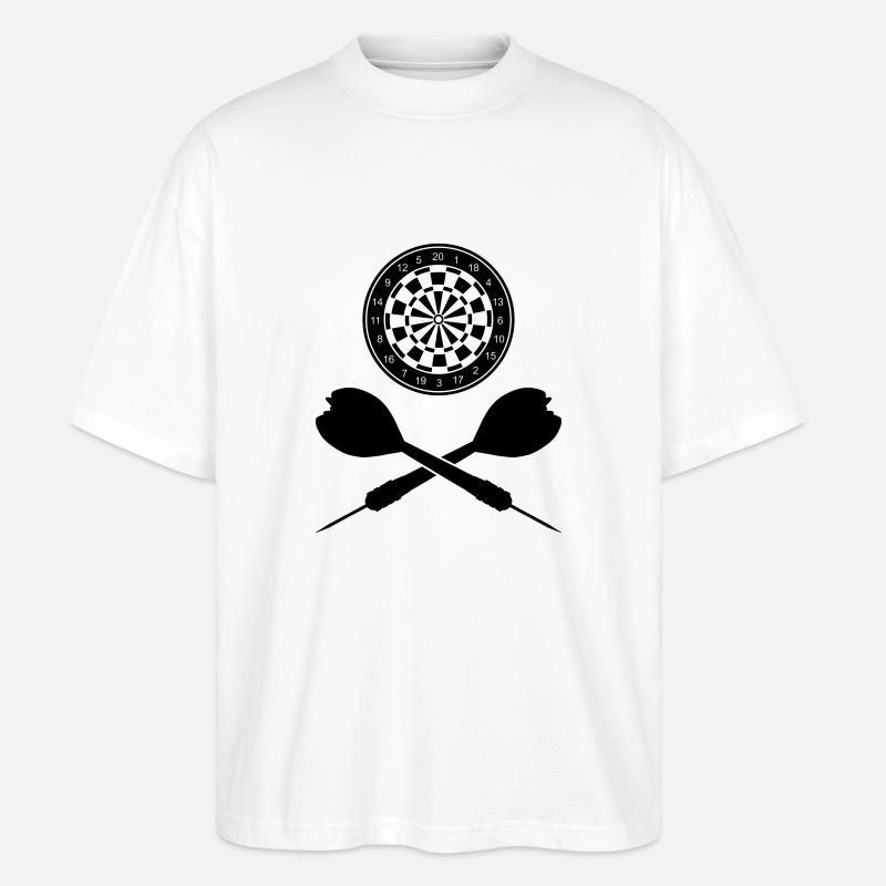Gekreuzte Dartpfeile - Stanley/Stella Oversized Unisex Bio T-Shirt Blaster 2.0 - Weiß