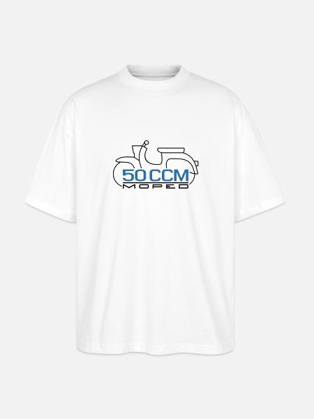 Moped Schwalbe 50 ccm Emblem - Stanley/Stella Oversized Unisex Organic T-shirt Blaster 2.0 - white