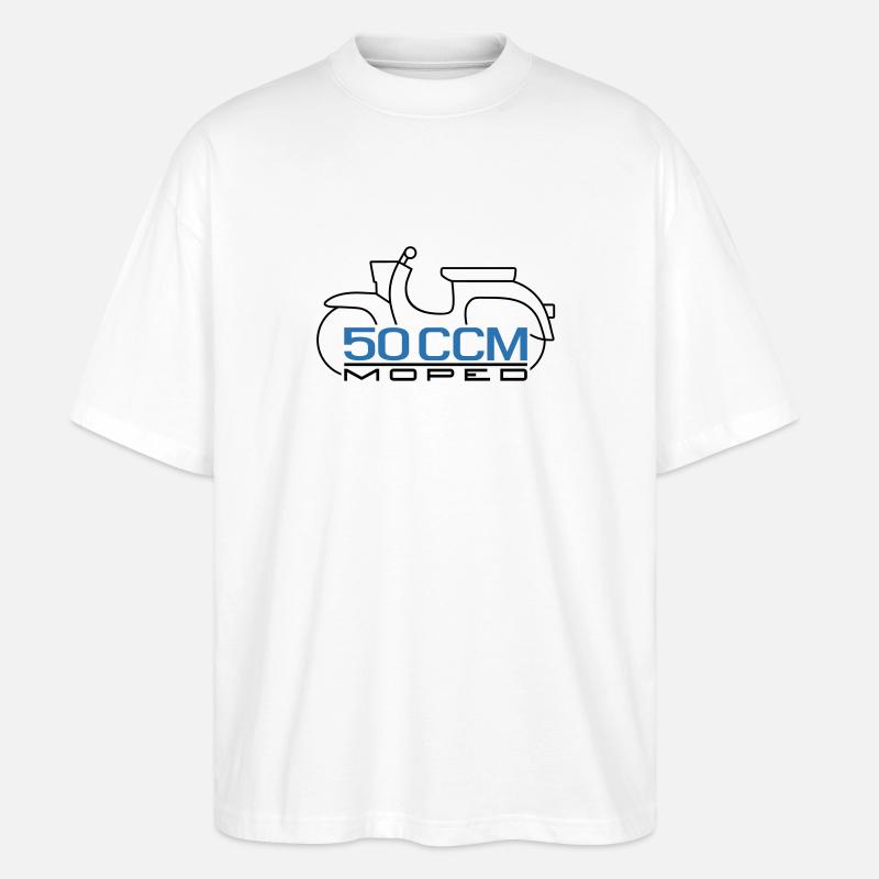 Moped Schwalbe 50 ccm Emblem - Stanley/Stella Oversized Unisex Organic T-shirt Blaster 2.0 - white