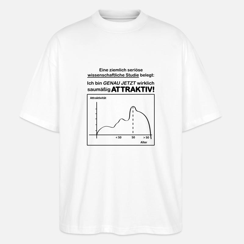 Stastik Studie 50 - Stanley/Stella Oversized Unisex Bio T-Shirt Blaster 2.0 - Weiß