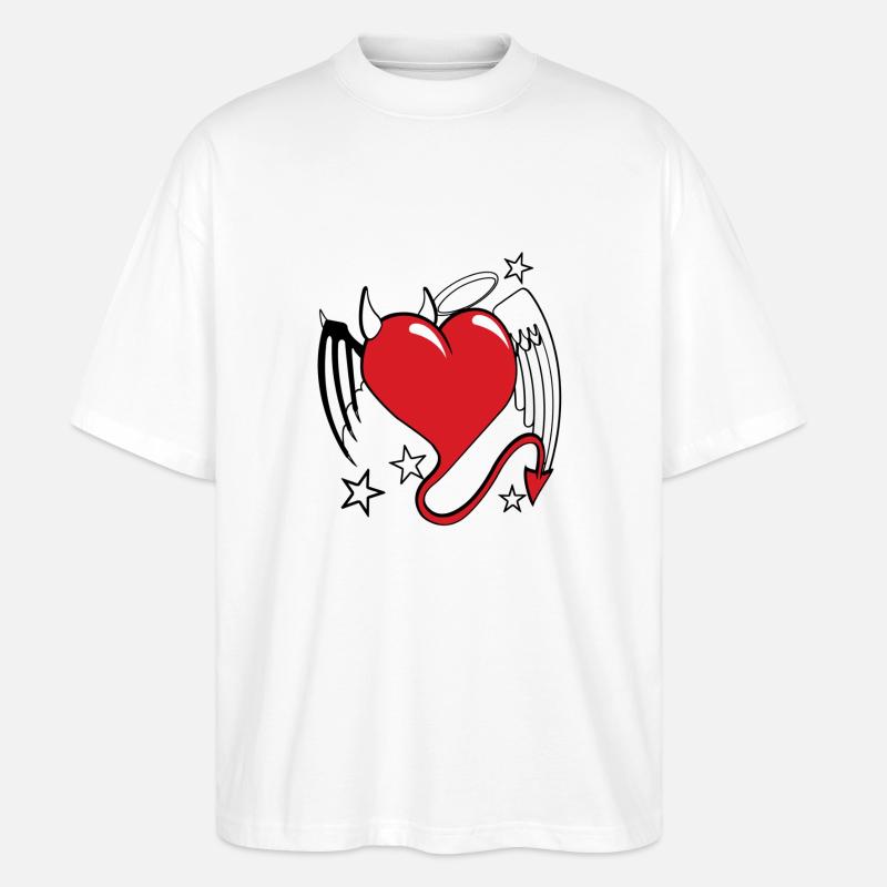 herz engel damon - Stanley/Stella Oversized Unisex Bio T-Shirt Blaster 2.0 - Weiß