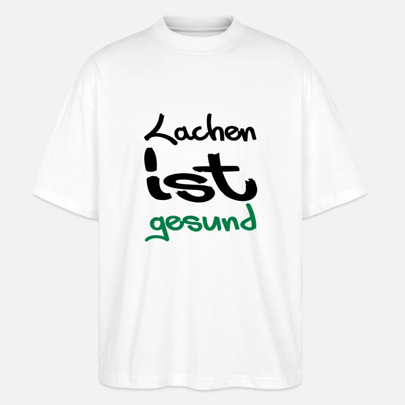 lachen ist gesund - Stanley/Stella Oversized Unisex Bio T-Shirt Blaster 2.0 - Weiß
