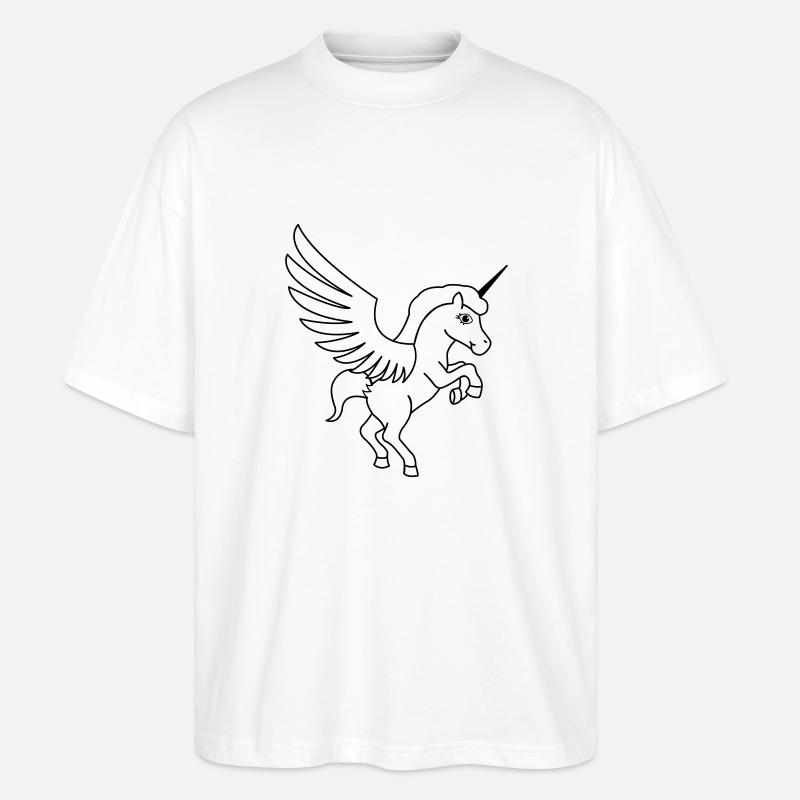 einhorn_maerchen_01 - Stanley/Stella Oversized Unisex Bio T-Shirt Blaster 2.0 - Weiß