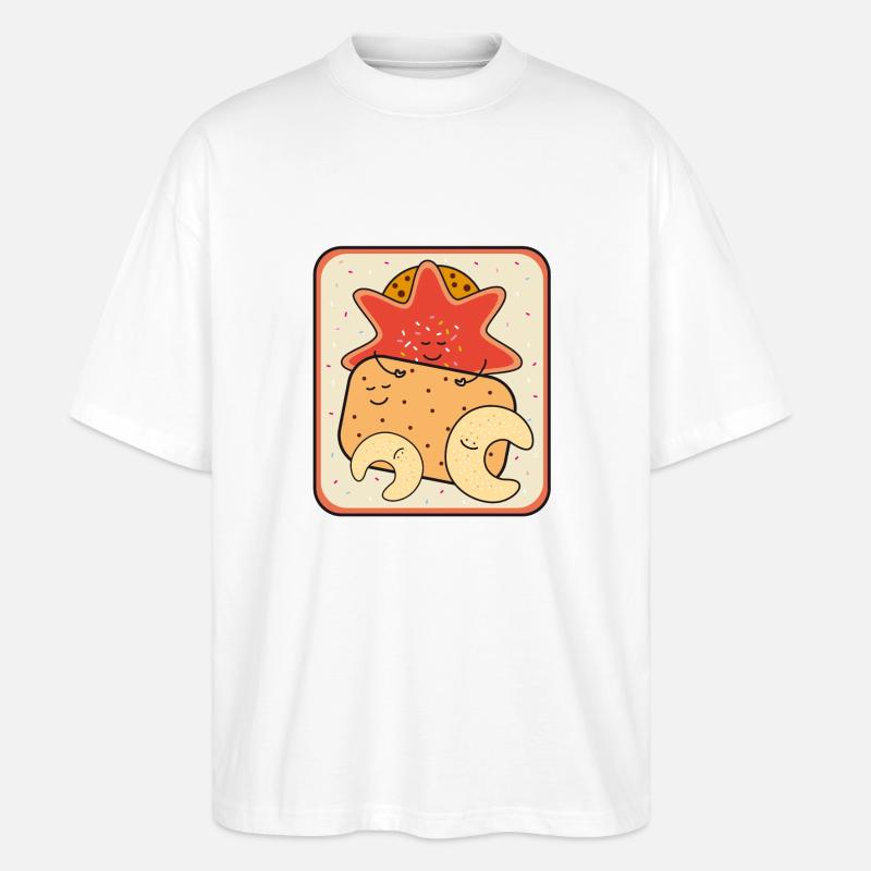 Boîte de biscuits de Noël - T-shirt bio Blaster 2.0 coupe oversize Stanley/Stella Unisexe - blanc