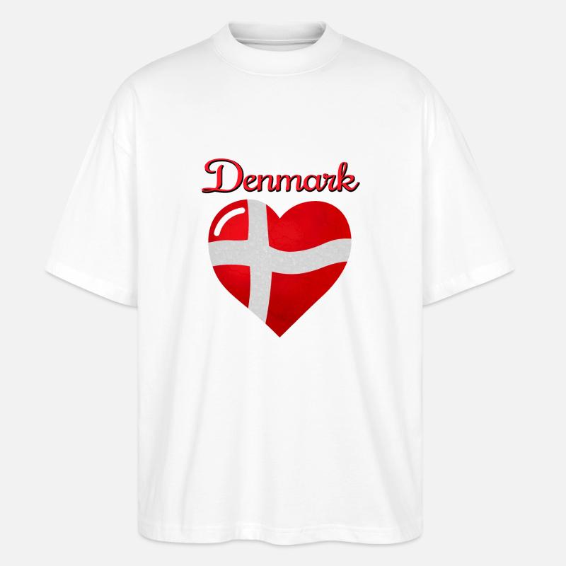Drapeau du Danemark - T-shirt bio Blaster 2.0 coupe oversize Stanley/Stella Unisexe - blanc