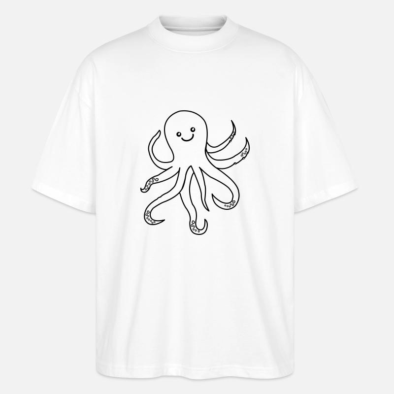 Octopus Octopus - Stanley/Stella Oversized Unisex Organic T-shirt Blaster 2.0 - white