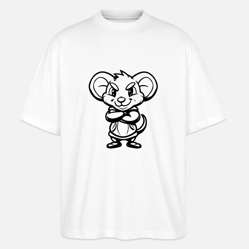 maus - Stanley/Stella Oversized Unisex Bio T-Shirt Blaster 2.0 - Weiß