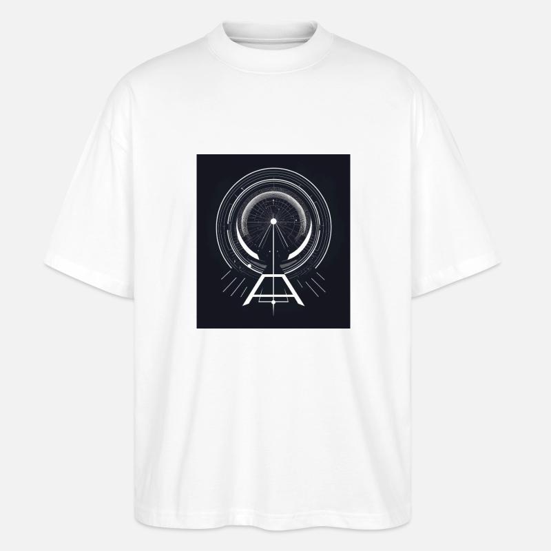 Abstract Geometric GraphicsAbstract Graph - Stanley/Stella Oversized Unisex Organic T-shirt Blaster 2.0 - white