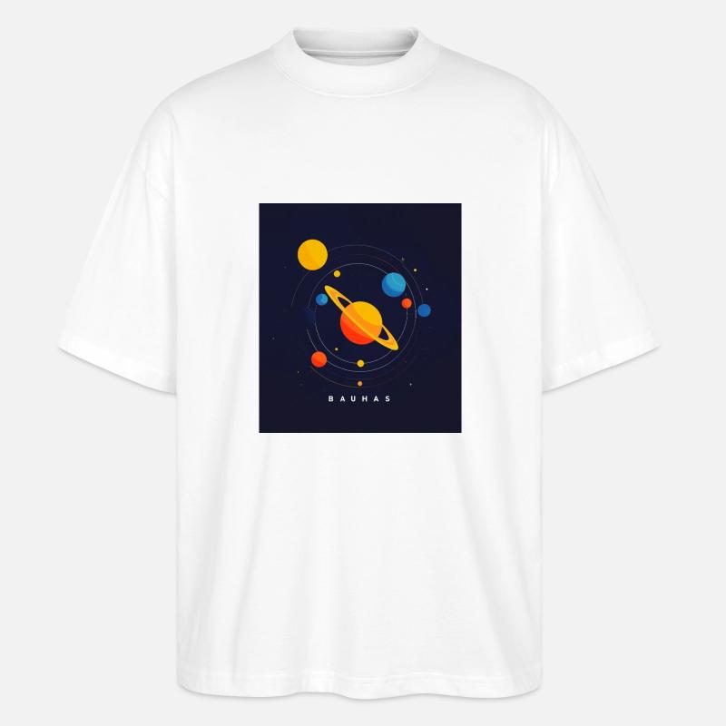 Bauhas Planetensystem - Stanley/Stella Oversized Unisex Bio T-Shirt Blaster 2.0 - Weiß