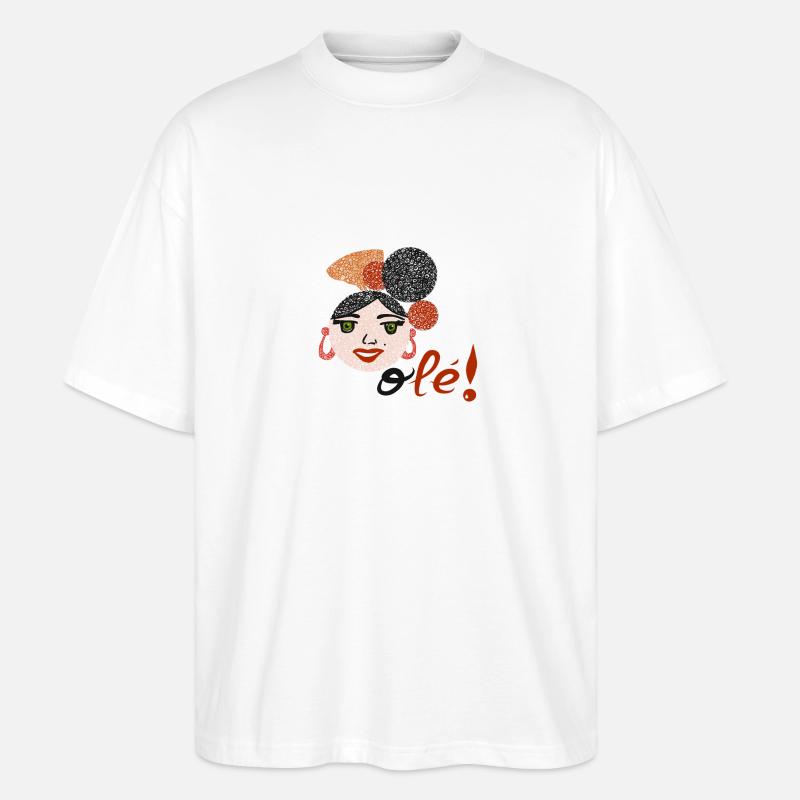 Flamenco und OLEE!! - Stanley/Stella Oversized Unisex Bio T-Shirt Blaster 2.0 - Weiß