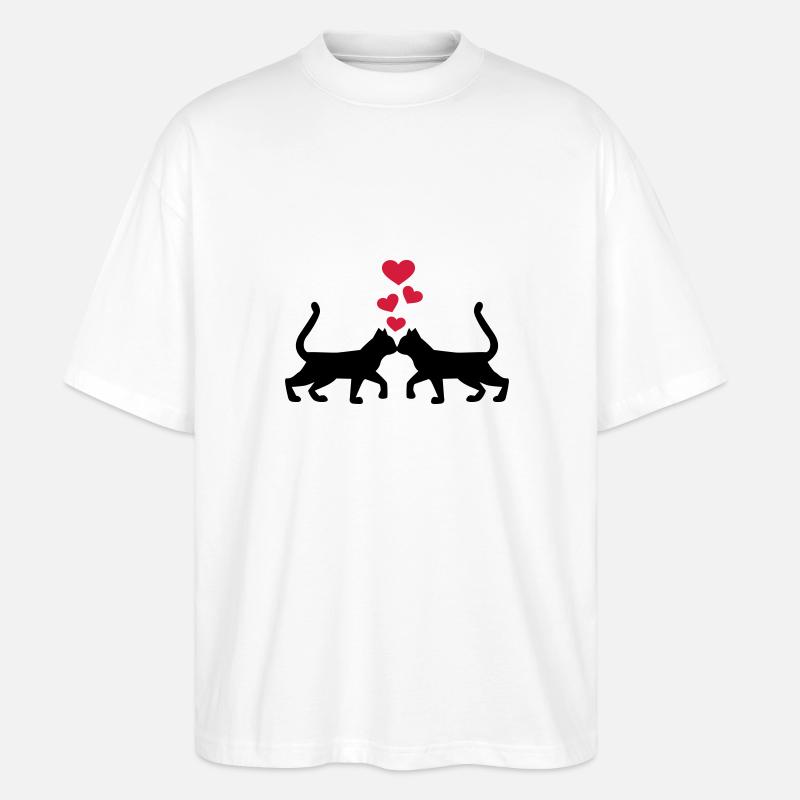 Katze - Stanley/Stella Oversized Unisex Bio T-Shirt Blaster 2.0 - Weiß