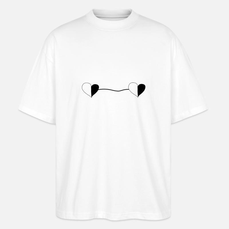 zwei herzen linie - Stanley/Stella Oversized Unisex Bio T-Shirt Blaster 2.0 - Weiß