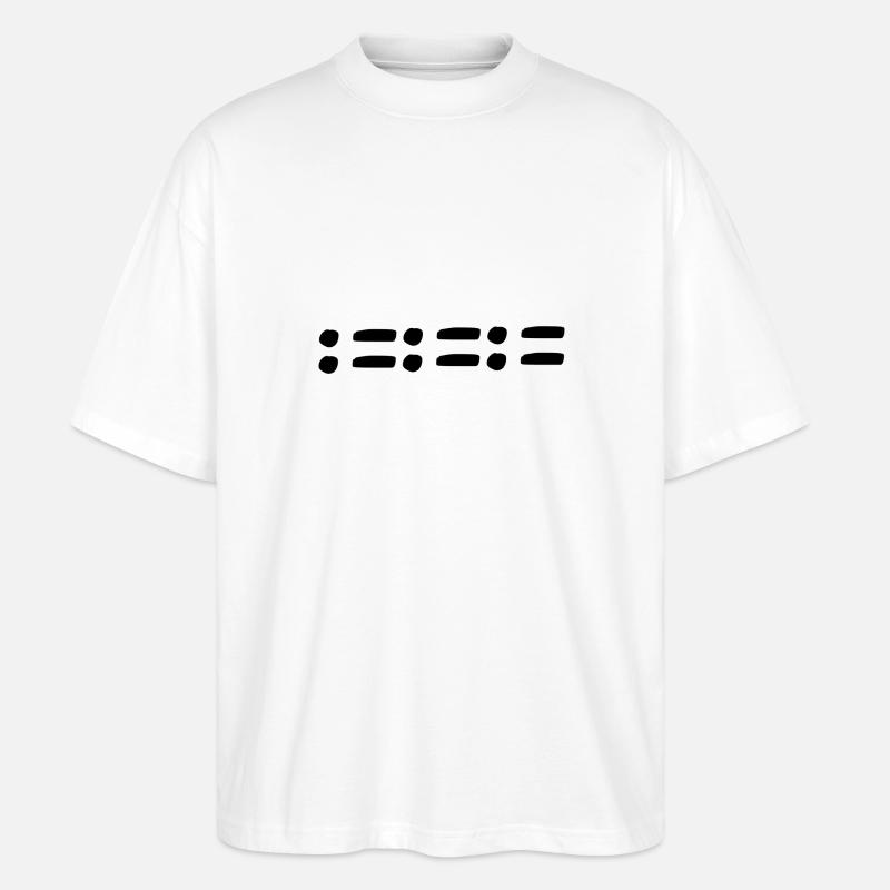 Line Dots Point Shapes Pattern - Stanley/Stella Oversized Unisex Organic T-shirt Blaster 2.0 - white