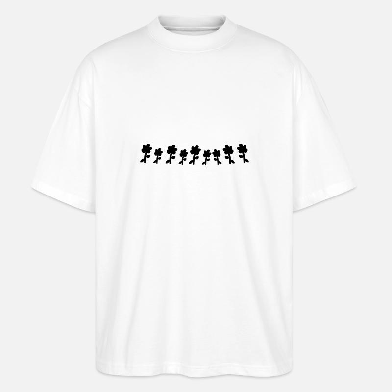 fleurs plantes fleur icône ligne - T-shirt bio Blaster 2.0 coupe oversize Stanley/Stella Unisexe - blanc