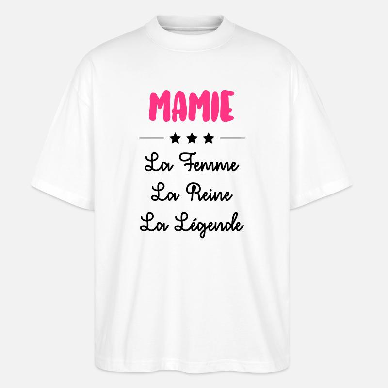 Großmütter / Oma / Mami / Großmutter / Mamy - Stanley/Stella Oversized Unisex Bio T-Shirt Blaster 2.0 - Weiß