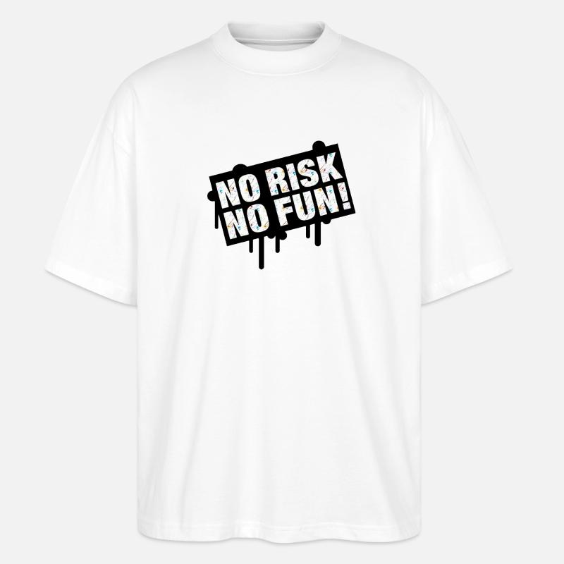 No Risk No Time Célébration Design - T-shirt bio Blaster 2.0 coupe oversize Stanley/Stella Unisexe - blanc