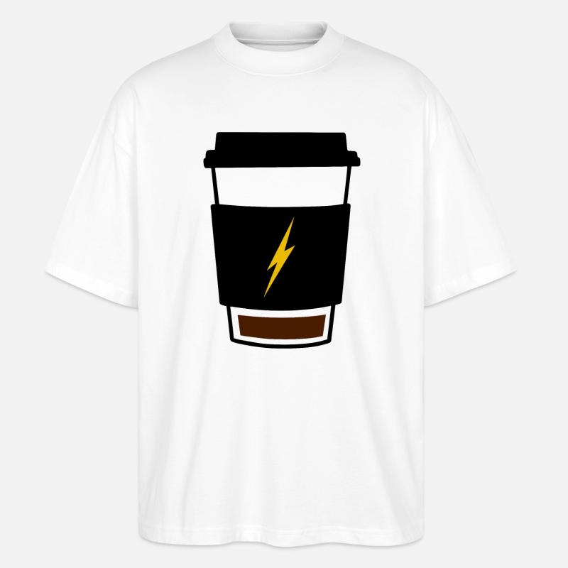 Low Battery Coffee - Stanley/Stella Oversized Unisex Organic T-shirt Blaster 2.0 - white
