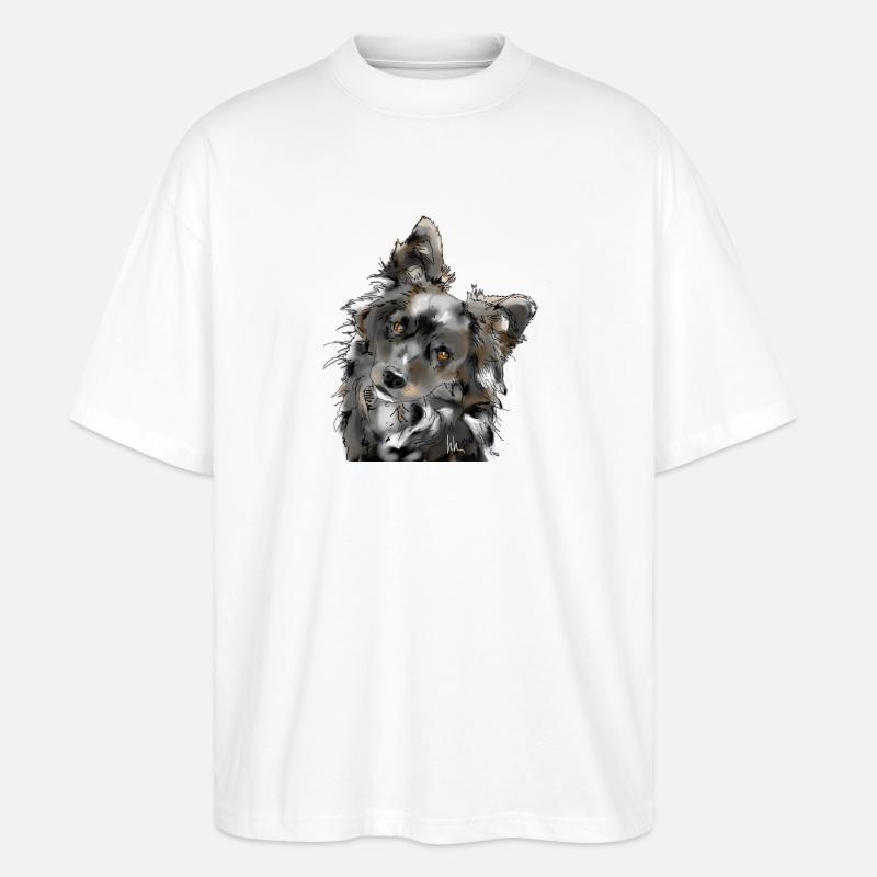 Australian Shepherd - Stanley/Stella Oversized Unisex Bio T-Shirt Blaster 2.0 - Weiß
