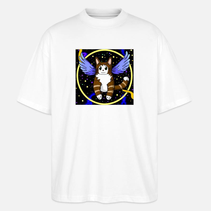 Chat ange dans l’espace. - T-shirt bio Blaster 2.0 coupe oversize Stanley/Stella Unisexe - blanc