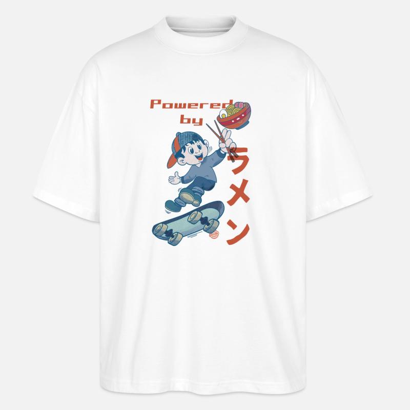 Powered by Ramen - Stanley/Stella Oversized Unisex Bio T-Shirt Blaster 2.0 - Weiß