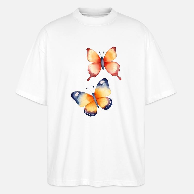 Schmetterlinge - Stanley/Stella Oversized Unisex Bio T-Shirt Blaster 2.0 - Weiß
