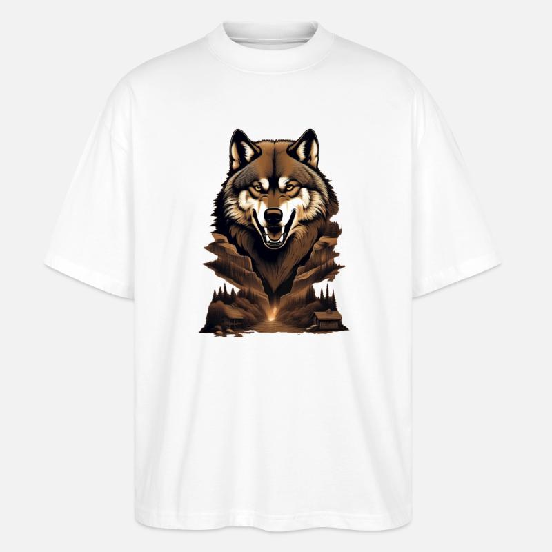 WolfMountain - Stanley/Stella Oversized Unisex Bio T-Shirt Blaster 2.0 - Weiß