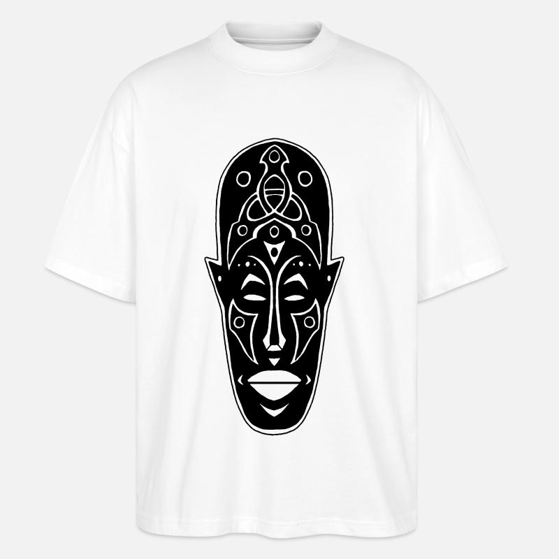 Seltsame afrikanische Maske - Stanley/Stella Oversized Unisex Bio T-Shirt Blaster 2.0 - Weiß