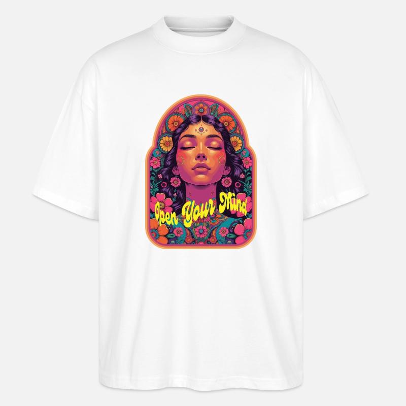 Open Your Mind Psytrance Kandi Bloom - T-shirt bio Blaster 2.0 coupe oversize Stanley/Stella Unisexe - blanc