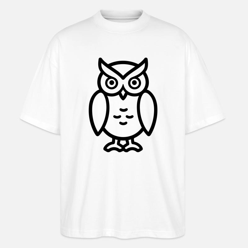 Eule - Stanley/Stella Oversized Unisex Bio T-Shirt Blaster 2.0 - Weiß