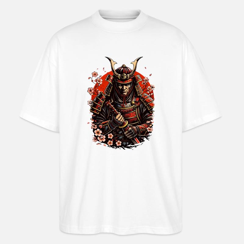 Samurai Warrior - Stanley/Stella Oversized Unisex Organic T-shirt Blaster 2.0 - white