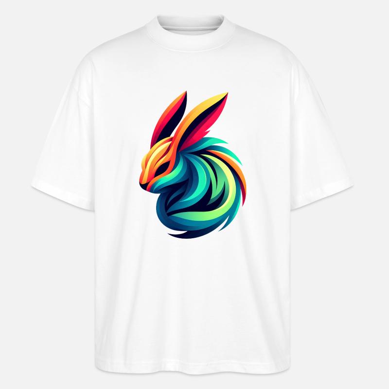 Lapin Couleur Éclatante - T-shirt bio Blaster 2.0 coupe oversize Stanley/Stella Unisexe - blanc