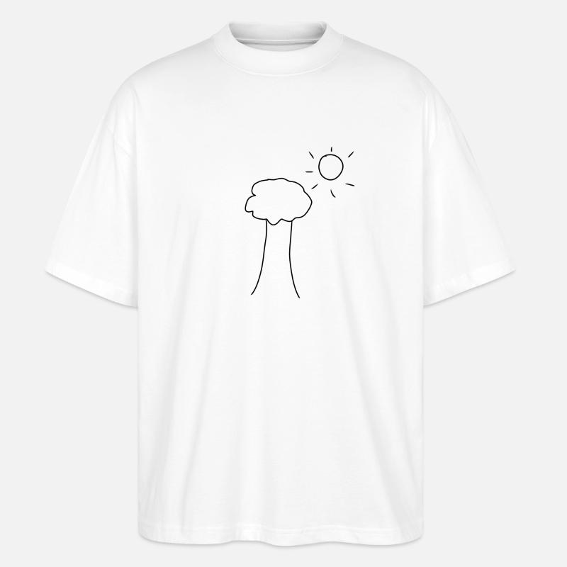 Tree, Sun, Nature - Stanley/Stella Oversized Unisex Organic T-shirt Blaster 2.0 - white