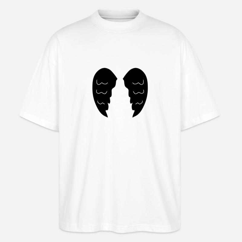 Two Wings Angel Symbol Devil - Stanley/Stella Oversized Unisex Organic T-shirt Blaster 2.0 - white