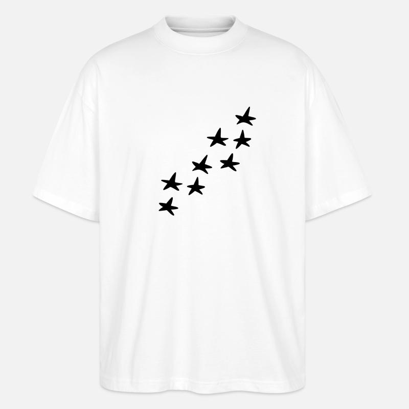 Star Pattern Shape Star Symbol - Stanley/Stella Oversized Unisex Organic T-shirt Blaster 2.0 - white
