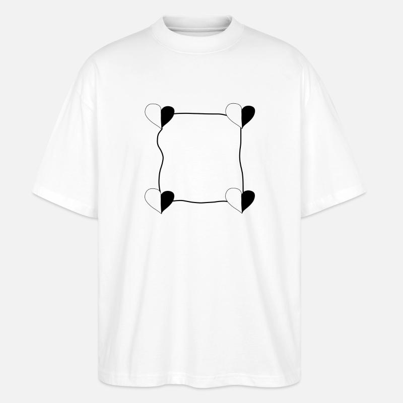 Cadre à quatre cœurs - T-shirt bio Blaster 2.0 coupe oversize Stanley/Stella Unisexe - blanc