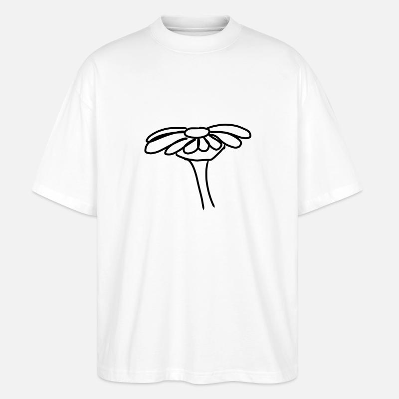 Page d’icône de fleur - T-shirt bio Blaster 2.0 coupe oversize Stanley/Stella Unisexe - blanc