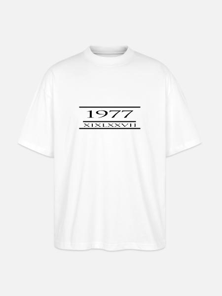 Born in 1977 - Stanley/Stella Oversized Unisex Organic T-shirt Blaster 2.0 - white