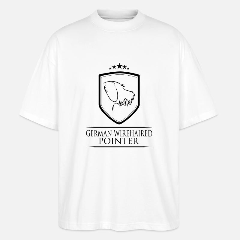 GERMAN WIREHAIRED POINTER WAPPEN - Stanley/Stella Oversized Unisex Bio T-Shirt Blaster 2.0 - Weiß