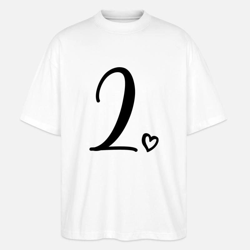 2. Geburtstag Kinder Mädchen 2 Jahre alt Süße Nummer 2 - Stanley/Stella Oversized Unisex Bio T-Shirt Blaster 2.0 - Weiß
