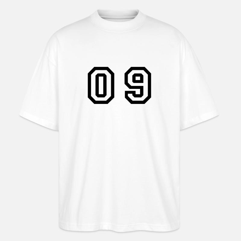 Nummer - 09 - Null neun - Stanley/Stella Oversized Unisex Bio T-Shirt Blaster 2.0 - Weiß