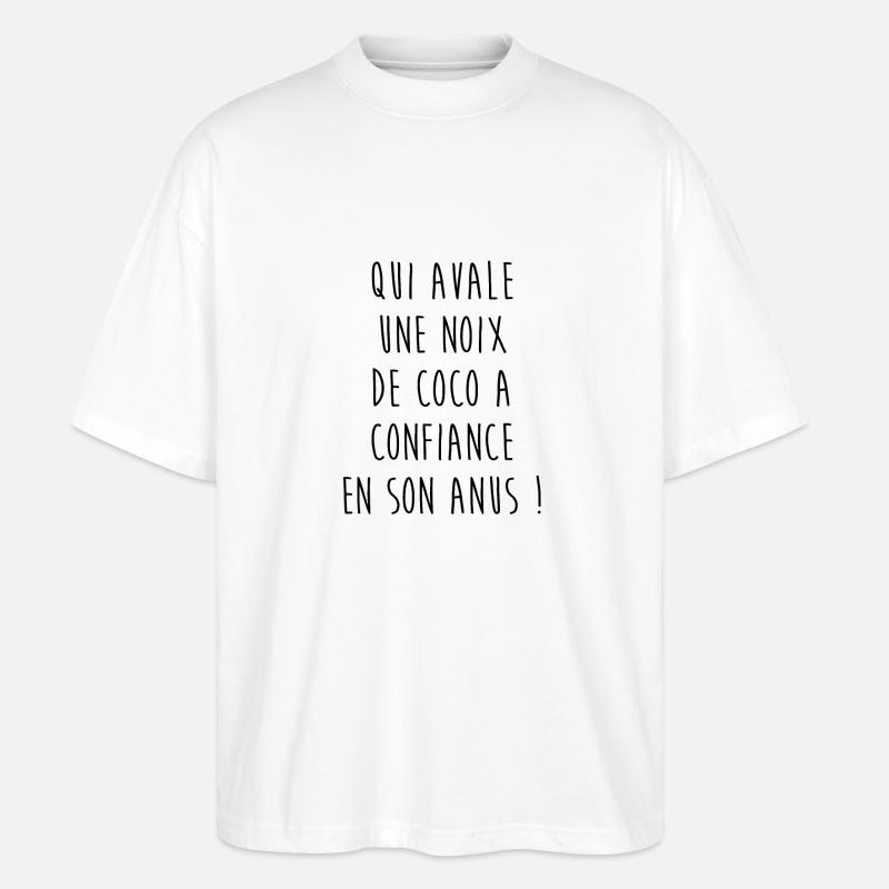 ...une noix de coco - T-shirt bio Blaster 2.0 coupe oversize Stanley/Stella Unisexe - blanc