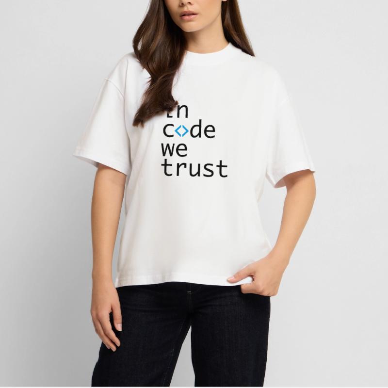 dans le code, nous l'espérons, développeur, codeur T-shirt bio Blaster 2.0 coupe oversize Stanley/Stella Unisexe