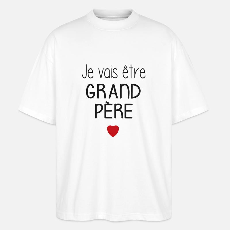 Ich werde Großvater - Herz - Stanley/Stella Oversized Unisex Bio T-Shirt Blaster 2.0 - Weiß
