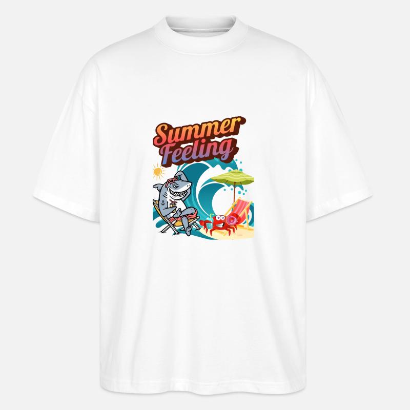 "Summer Feeling" - Stanley/Stella Oversized Unisex Bio T-Shirt Blaster 2.0 - Weiß