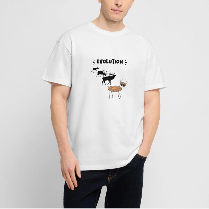 Deer Evolution – Drôles d’étapes de l’évolution. T-shirt bio Blaster 2.0 coupe oversize Stanley/Stella Unisexe