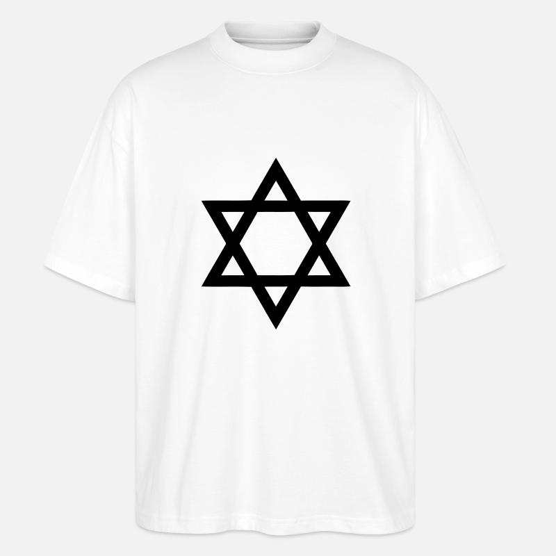 Étoile de David - T-shirt bio Blaster 2.0 coupe oversize Stanley/Stella Unisexe - blanc