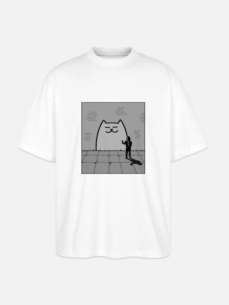 Schläfrige Katze - Stanley/Stella Oversized Unisex Bio T-Shirt Blaster 2.0 - Weiß