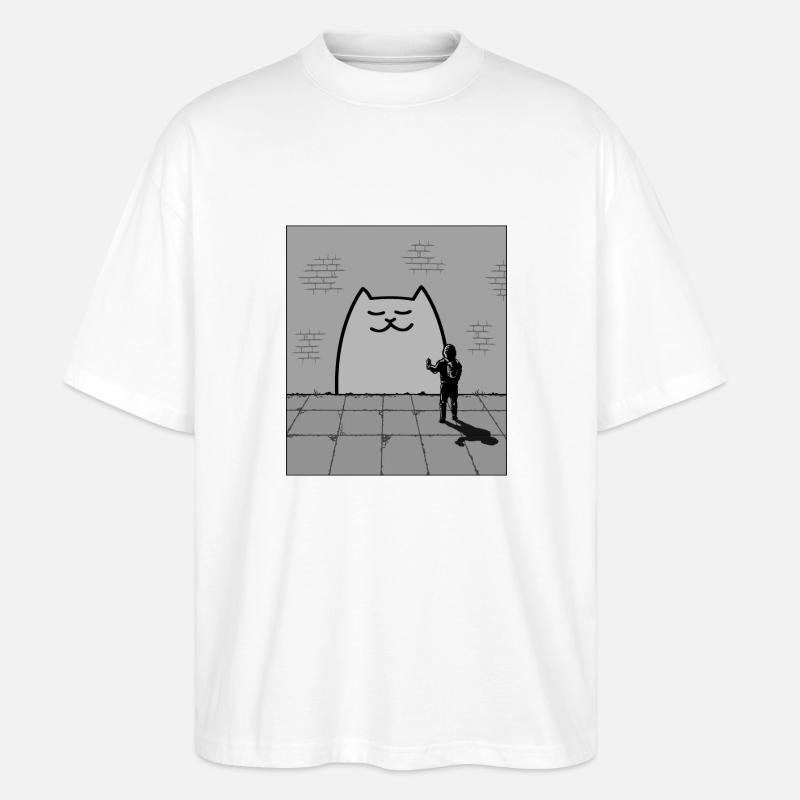 Chat endormi - T-shirt bio Blaster 2.0 coupe oversize Stanley/Stella Unisexe - blanc