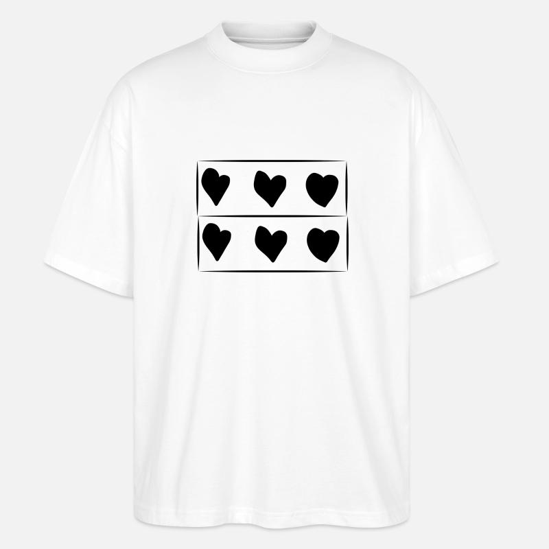 Motif rectangle de six cœurs - T-shirt bio Blaster 2.0 coupe oversize Stanley/Stella Unisexe - blanc