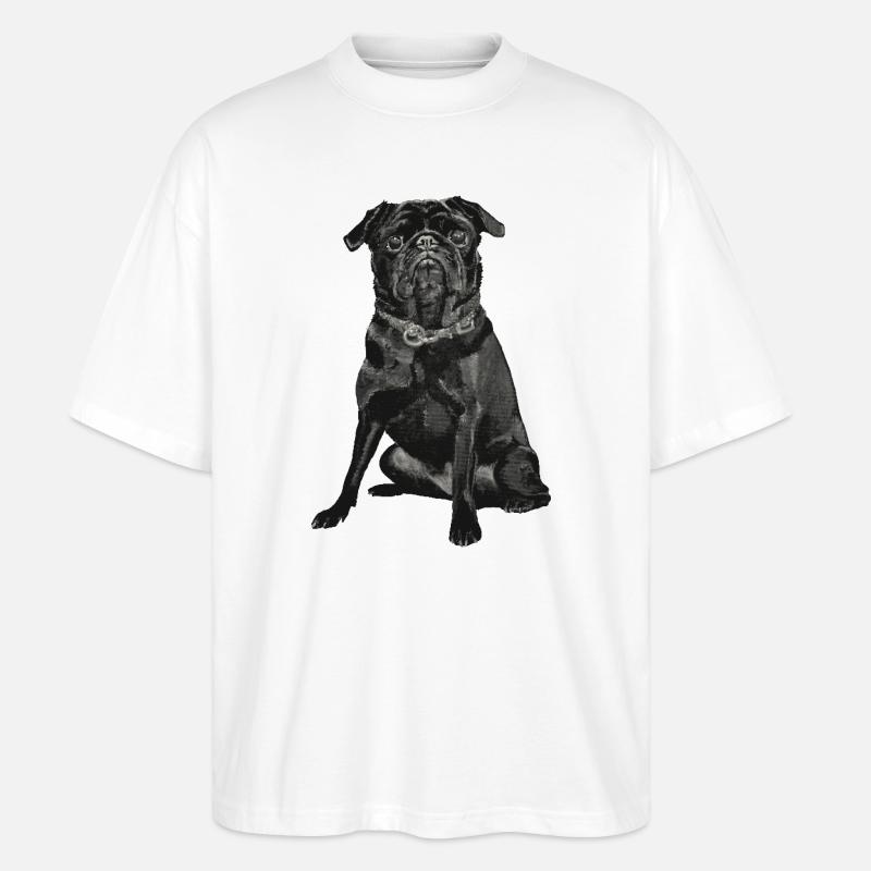 Mops - Stanley/Stella Oversized Unisex Bio T-Shirt Blaster 2.0 - Weiß
